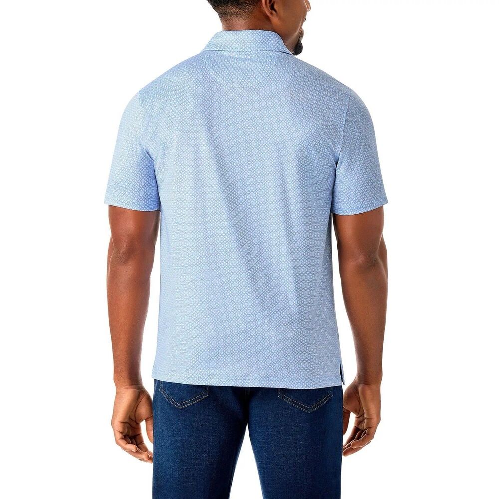 NWT Member's Mark Men's Short Sleeve Pattern Performance Polo Light Blue XXL - Picture 3 of 12